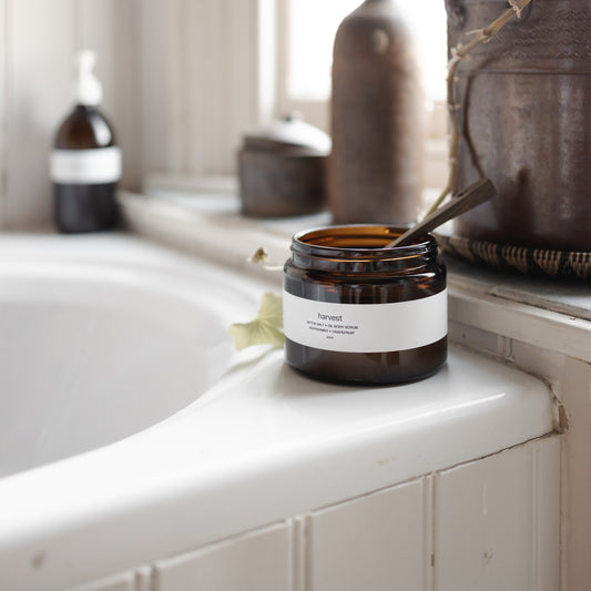 Massage therapy with our Salt + Oil Body Scrubs