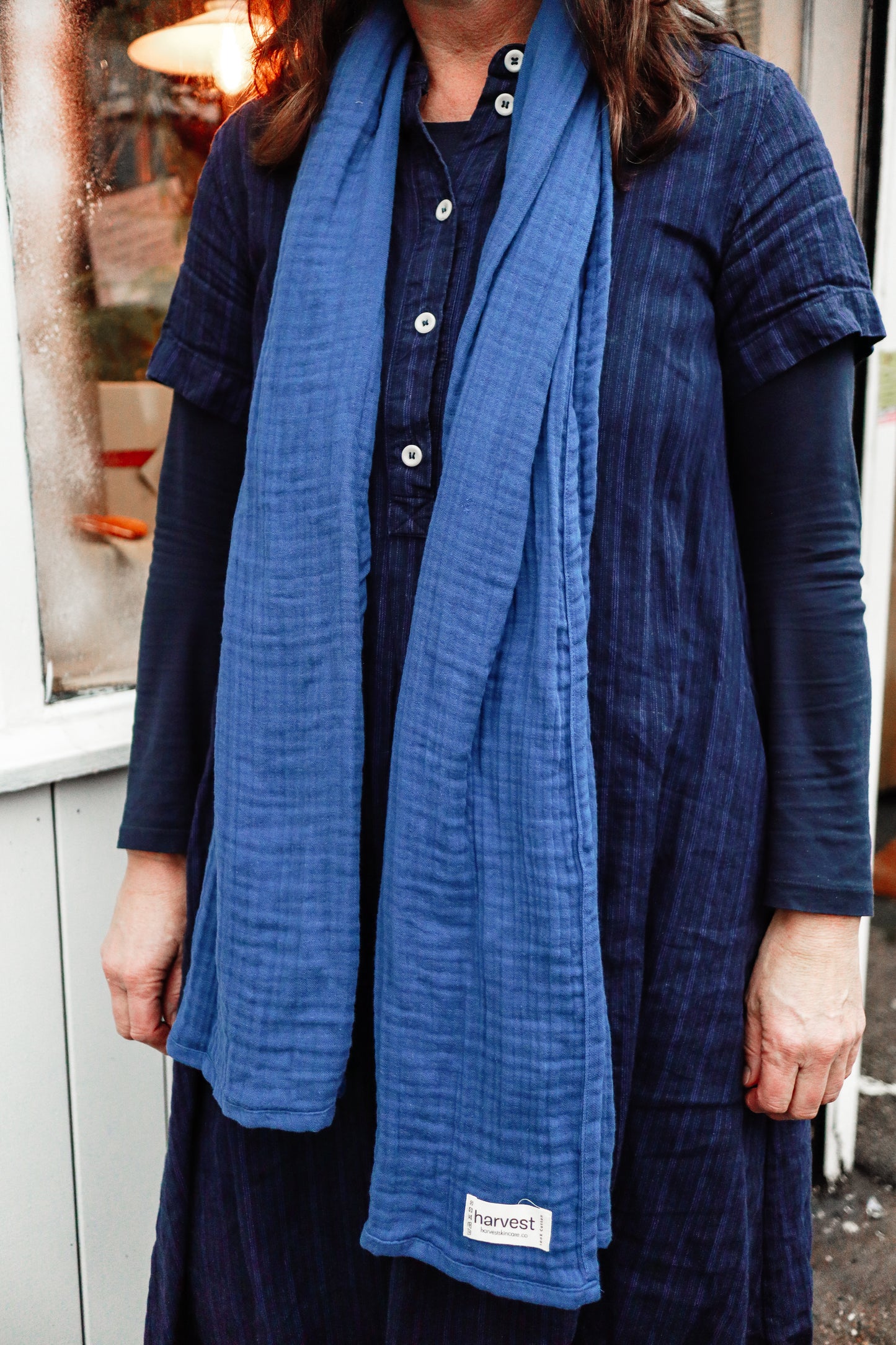 Harvest Muslin Scarf - Blue